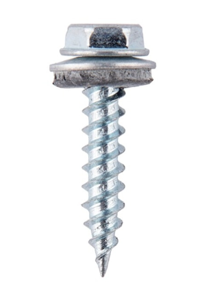 TORNILLO AUTORROSCANTE PUNTA FINA CAB. HEX. C/ARAND. NEOPRENE ZINC. 10* 1